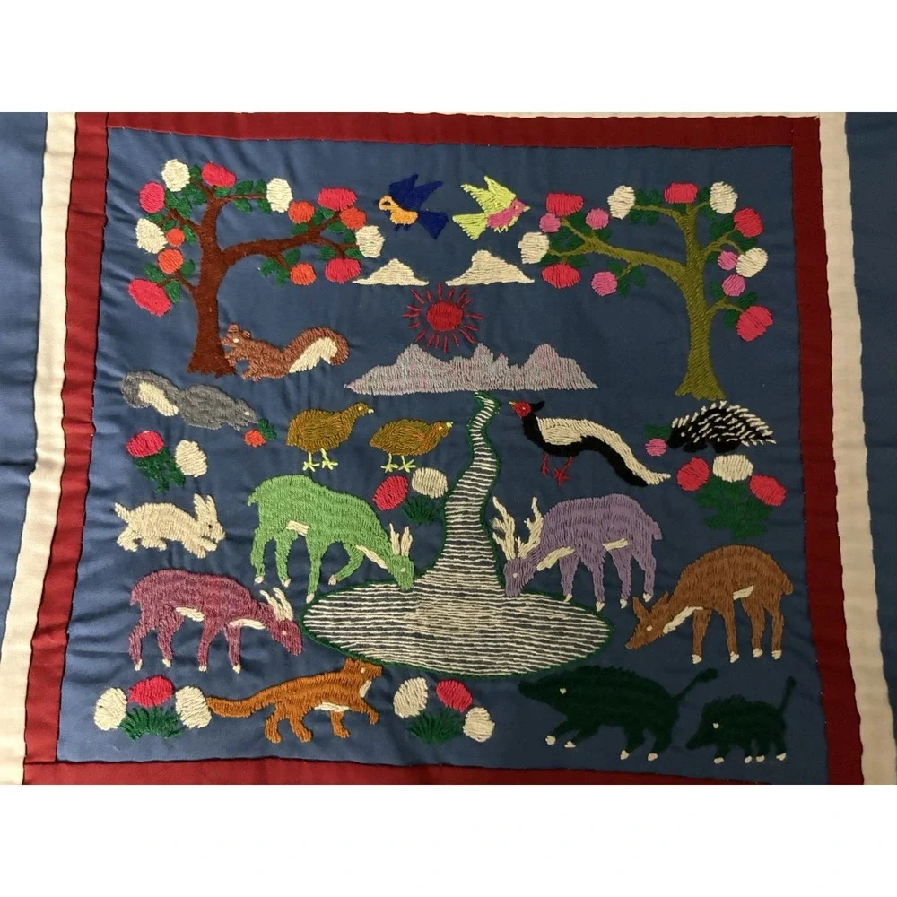 Set Of 2 handmade Embroidered Hmong 
